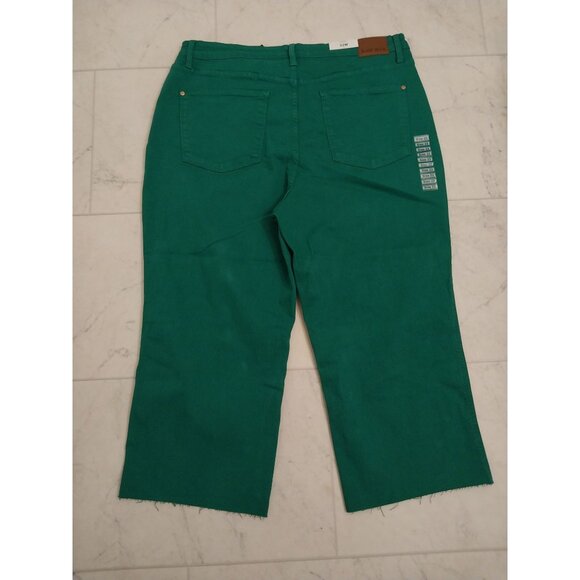 NWT Plus Judy Blue Tummy Control Green High Rise Wide Leg Cropped Jeans sz 22W - Picture 3 of 15